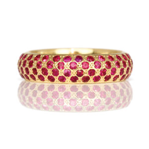 ruby eternity ring in yellow gold London