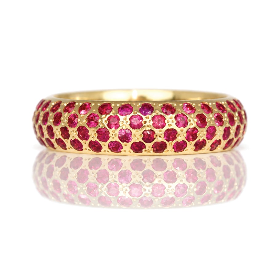 ruby eternity ring in yellow gold London