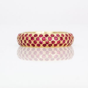 ruby eternity ring in yellow gold London