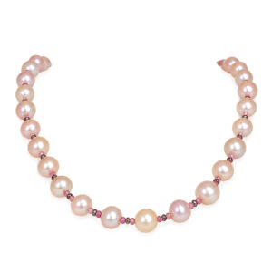 Pink pearl sapphire and diamond necklace David Ashton