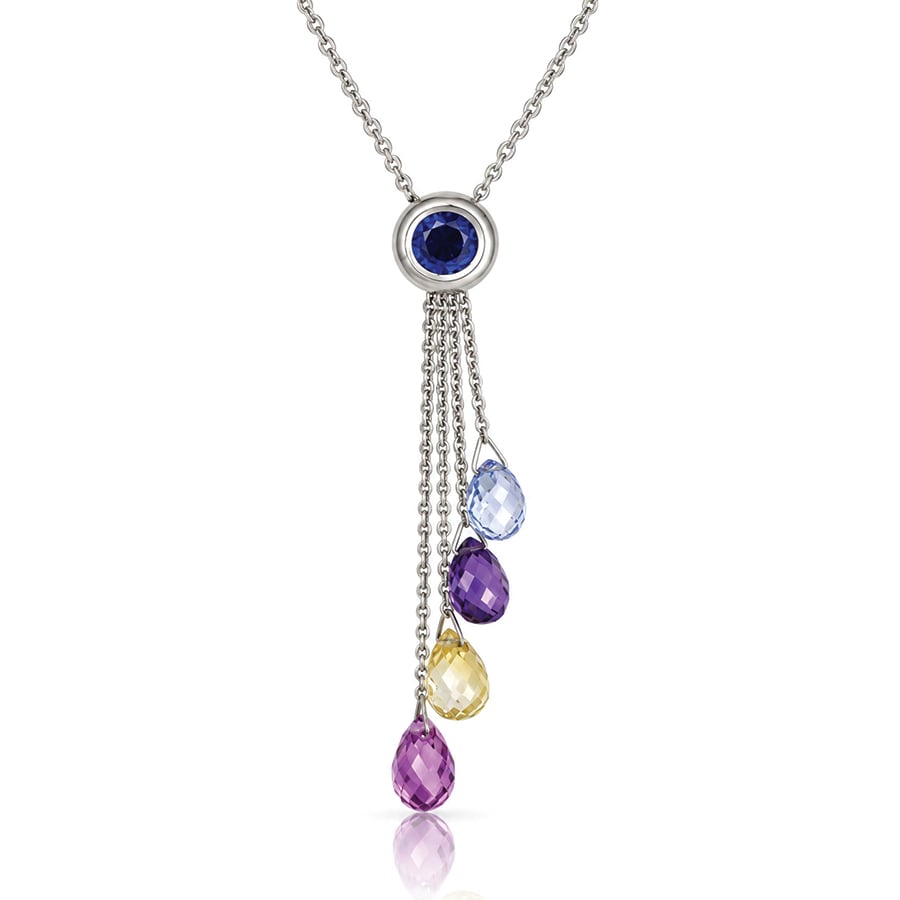 Natural fancy rainbow sapphire modern pendant