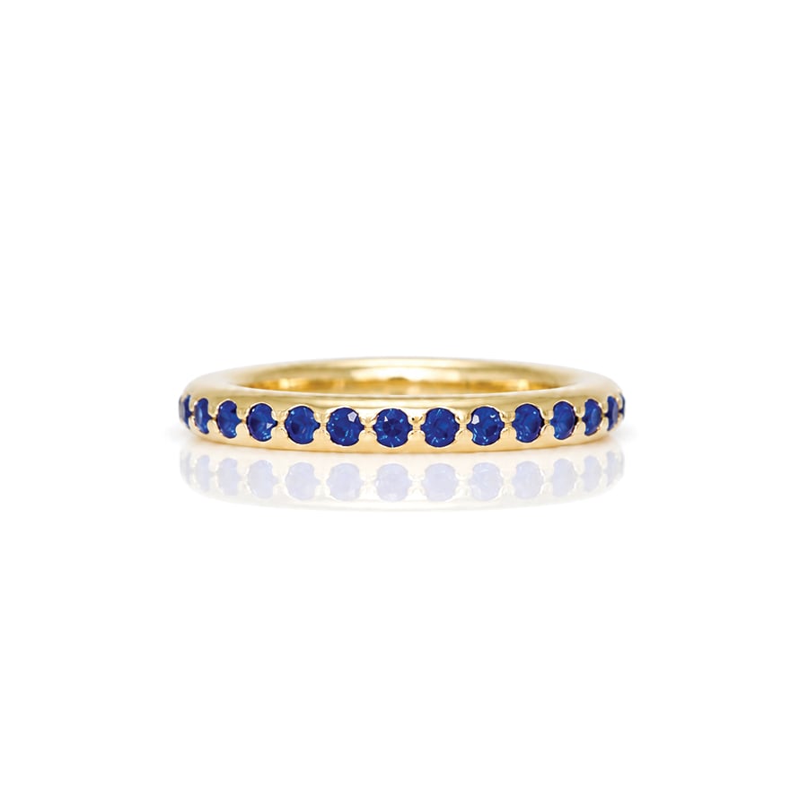 sapphire eternity ring yellow gold