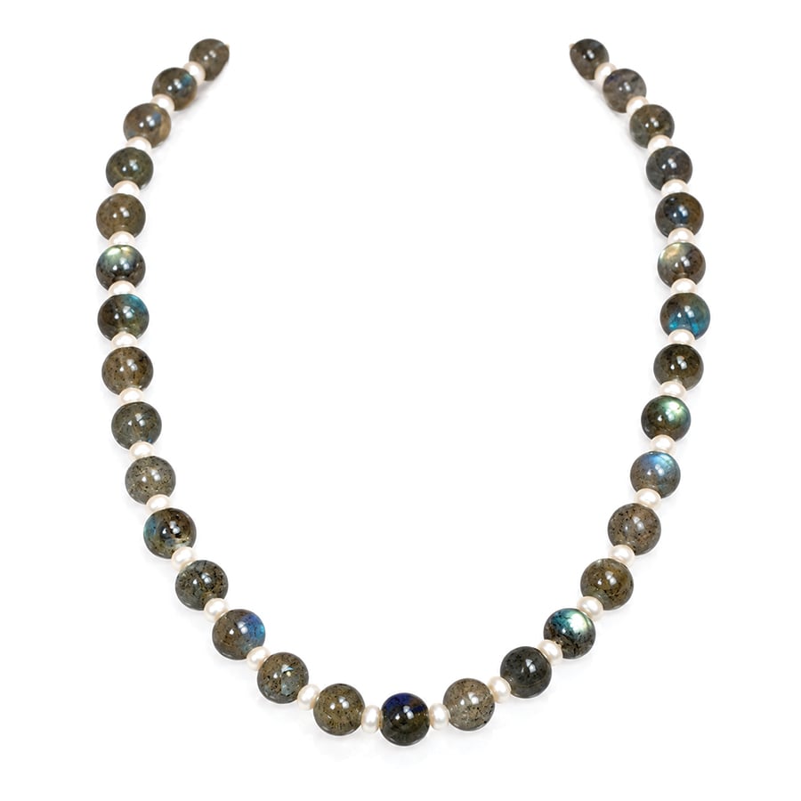 Labradorite and pearl necklace