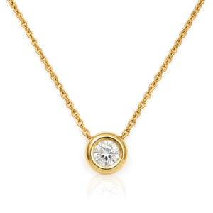 Modern rub-over set natural diamond pendent