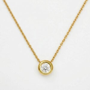 Diamond rub-over set in 18ct yellow gold necklace