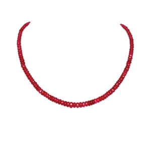 Simple ruby spinel beaded necklace