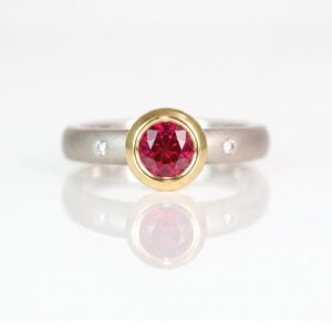 modern ruby solitaire ring London