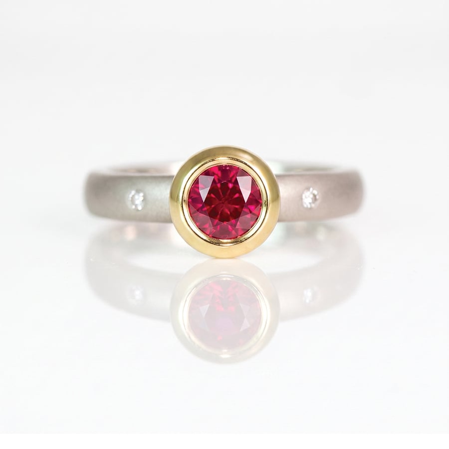 modern ruby solitaire ring London