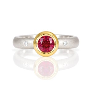 modern ruby solitaire ring London