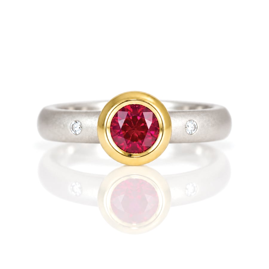 modern ruby solitaire ring London