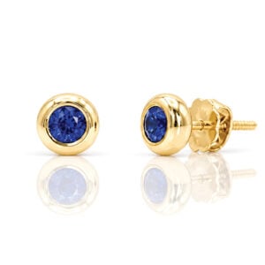 Modern yellow god sapphire studs 8174 David Ashton