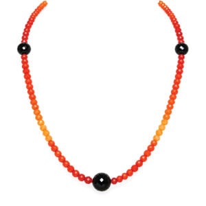 graduated colour carnelian with spinel necklace