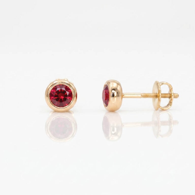 Perfect modern Burmese ruby ear-studs