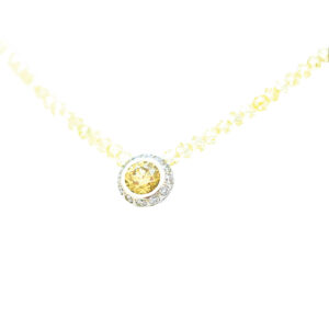 Natural yellow diamond necklace