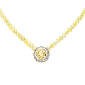 Natural yellow diamond necklace