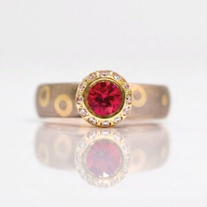 Modern ruby in gold ring 1059