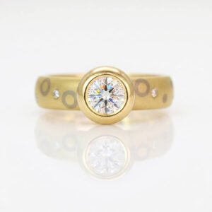 Modern chunky diamond engagement ring