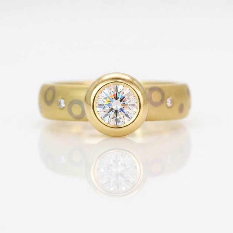 Modern chunky diamond engagement ring