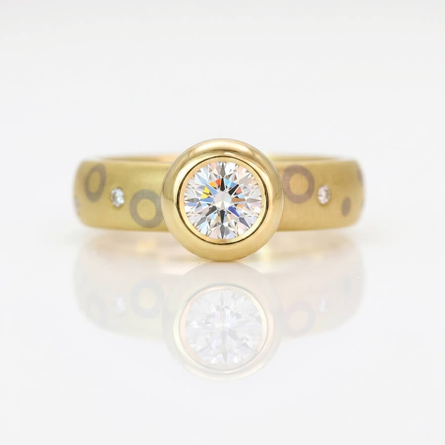 Modern chunky diamond engagement ring