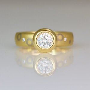 Modern chunky diamond engagement ring