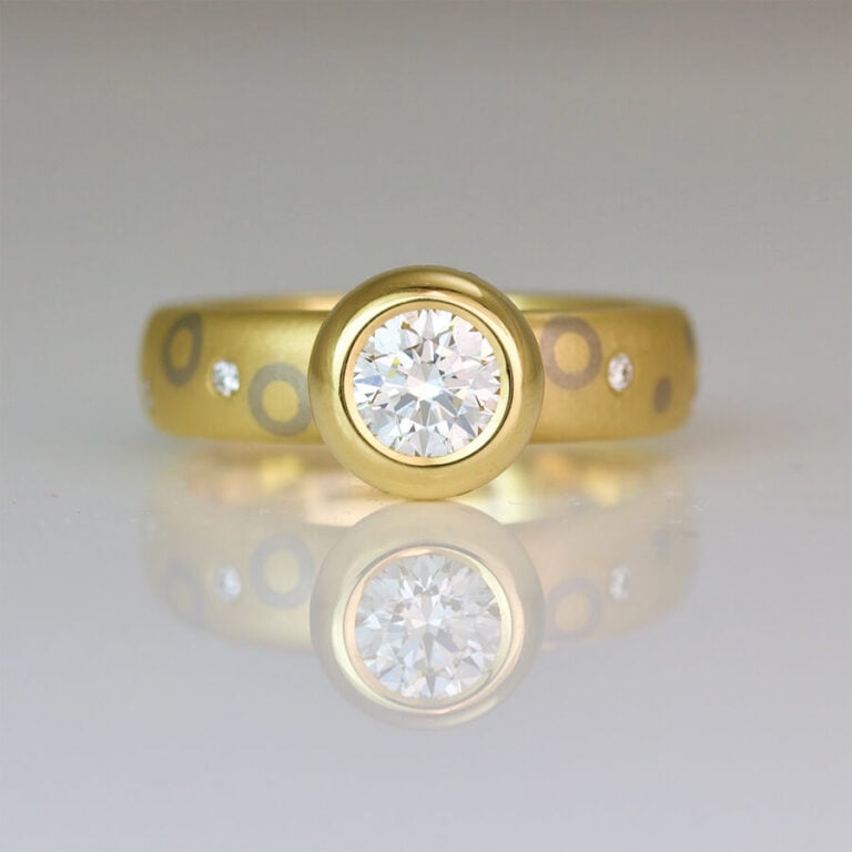 Modern chunky diamond engagement ring