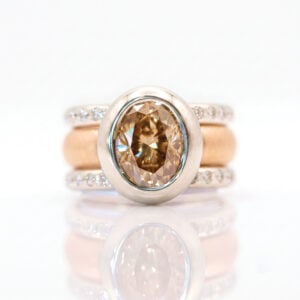 2ct pink champagen diamodn ring set