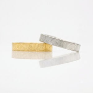 Handmade 18ct gold and Platinum mens rings 5mm flat rings