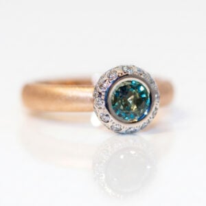teal green montana sapphire ring