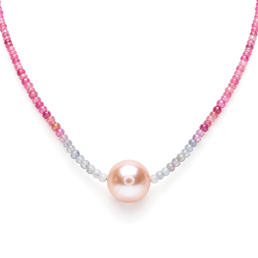 AAA pearl and sapphire necklace