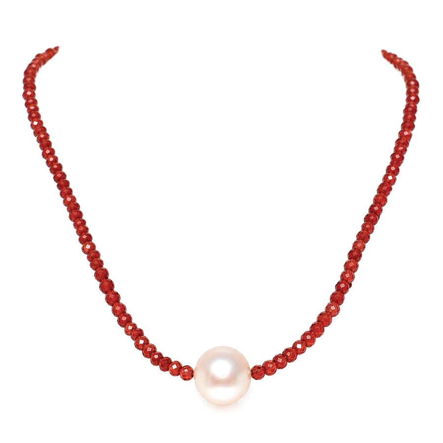 Garnet and pearl necklace