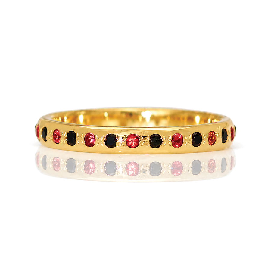 orange and black stone eternity ring 1072