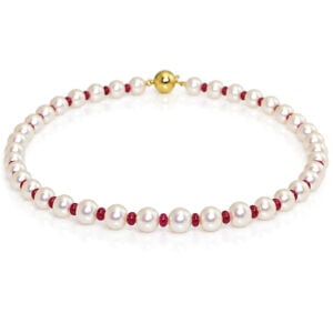 modern pearl and ruby necklace David Ashton bespoke fine jewellery handmade in London