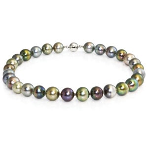 green purple pink Tahitian pearls natural fancy diamond necklace David Ashton modern fine bespoke jewellery handmade in London