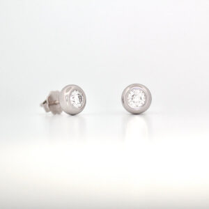 Platinum and diamond ear-studs 0.62ct