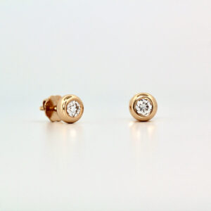 Perfect 18ct Yellow Gold Diamond Ear Studs 0.36ct
