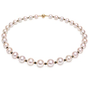 Modern diamond and pearl necklace. David Ashton