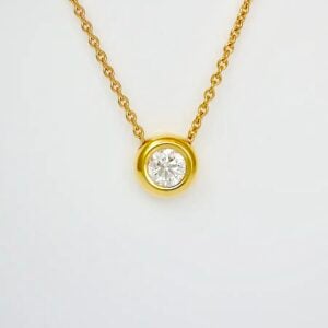 Diamond rub-over set in 18ct yellow gold necklace