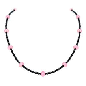 Pink Tourmaline and Black Spinel necklace