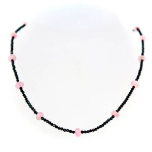 Pink Tourmaline and Black Spinel necklace