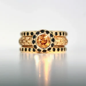 natural orange yellow diamodn ring