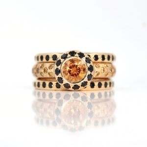 natural orange yellow diamond ring