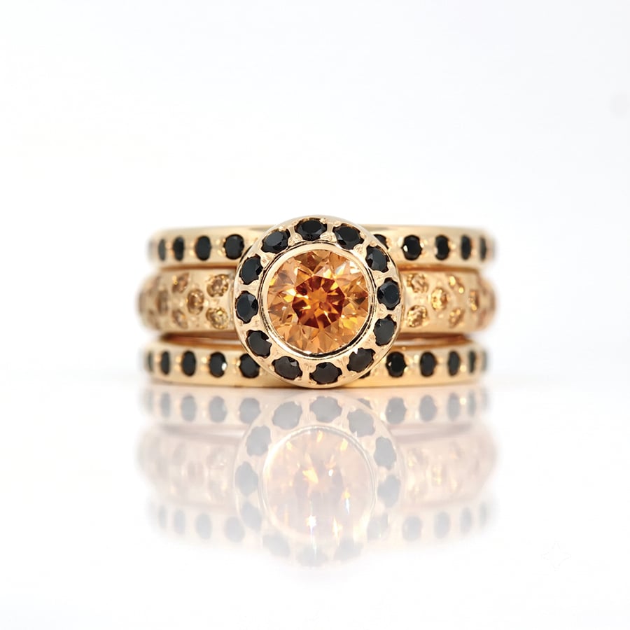 natural orange yellow diamond ring