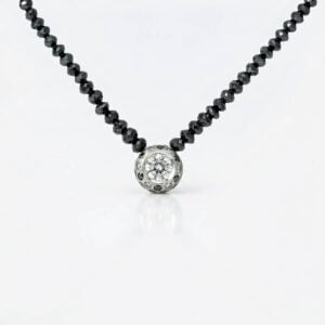 White & black diamond necklace