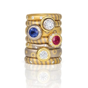 Mixed metal modern stacking rings