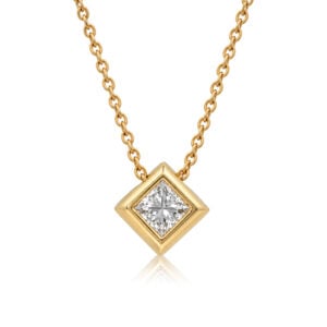 Princess cut diamond pendent
